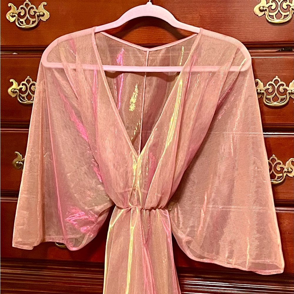 Shimmery multicolored short bathing suit coverup. Sheer. One size fits all.